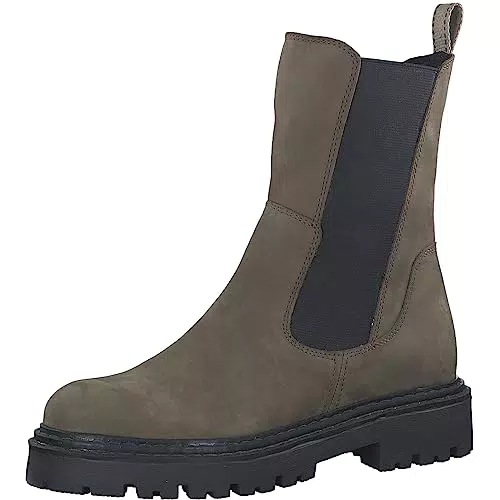 Marco Tozzi Damen Chelsea Boots aus Leder flach