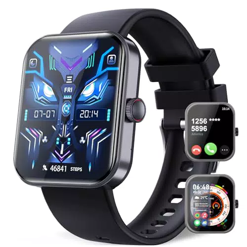 Marsyu Smartwatch mit Telefonfunktion, Fitnessuhr, Herzfrequenz- und Schlafmonitor, IP67 wasserdicht