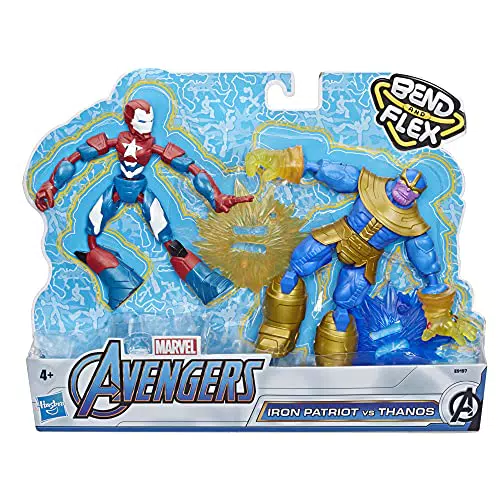 Marvel Avengers Bend And Flex Iron Patriot vs. Thanos Action-Figuren für Kinder