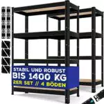 MASKO® Schwerlastregal mit verstellbaren Ablagen für Keller und Garage