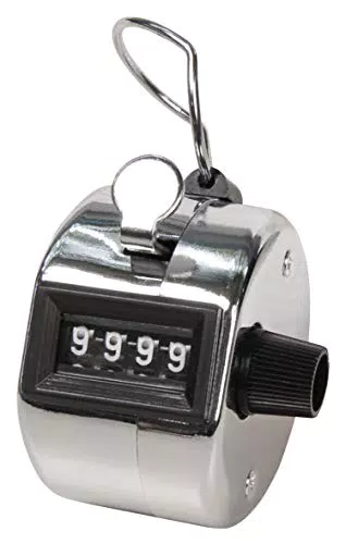MC Power Mechanischer Handzähler mit Metallgehäuse und Fingerhalt-Ring