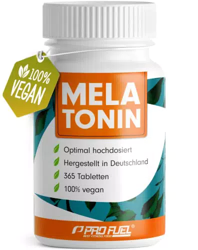 Melatonin 365 - 0,5 mg bioaktives Melatonin, hochdosiert, vegan, Made in Germany