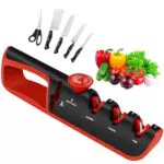 Lovcoyo 4-in-1 Manuelle Messerschärfer mit verstellbarem Winkelknopf