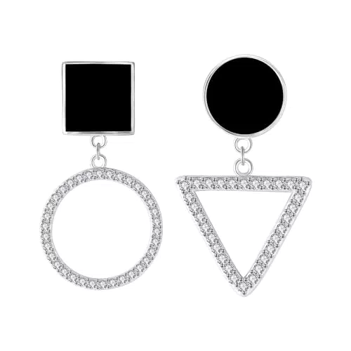 Micory Asymmetrische Ohrringe aus 925 Sterling Silber für Damen und Mädchen