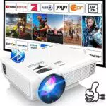 AKATUO Mini Beamer Full HD 1080P, tragbarer Projektor für Heimkino und Outdoor
