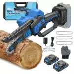 iDOO Mini Kettensäge Akku 6 Zoll mit Sicherheitsverriegelung und starkem Motor