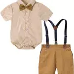 Mintgreen Baby Jungen Anzug Ostern Outfit Gentleman Kurzarm Hemd Hose mit Fliege
