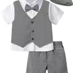 Mintgreen Baby Jungs Gentleman Anzug Party Outfit mit Hut