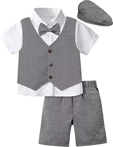 Mintgreen Baby Jungs Gentleman Anzug Party Outfit mit Hut