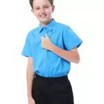 Mintgreen Klassische Baumwoll Hemden für Jungen - Kurzarm Schuluniform