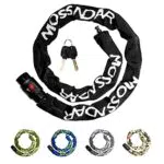 MOSSNDAR Fahrradschloss mit Schlüssel, Kettenschloss, hohe Sicherheit und 360° Drehkopf