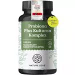 NATURE LOVE® Probiona PLUS - Hochdosierte Probiotika mit Bio Inulin, Vegan