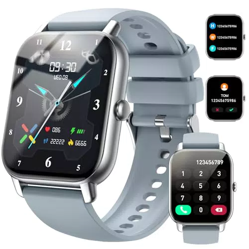 Nerunsa Smartwatch für Damen und Herren, IP68 Fitnessuhr mit Herzfrequenzmonitor