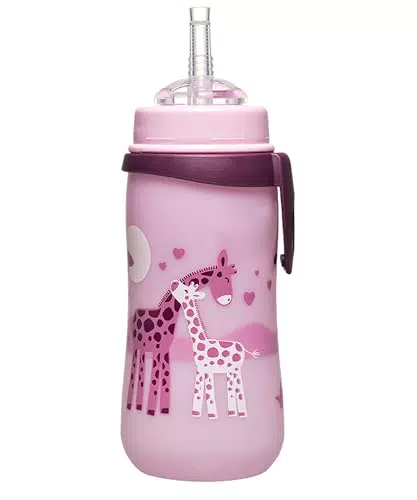 NIP Strohhalmbecher - Auslaufsichere Kindertrinkflasche mit Clip und Sauger