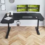 OCGREEN Höhenverstellbarer Schreibtisch 150CM L Form Schreibtisch Höhenverstellbar Elektrisch mit Tischplatte 2-Fach-Teleskop Stehschreibtisch mit Memory-Steuerung