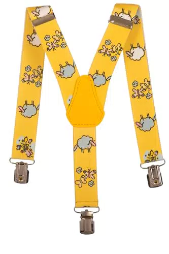 Olata Kinder Hosenträger mit Schaf-Design – Elastische Y-Hosenträger für 1-5 Jahre