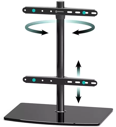 ONKRON TV Standfuß schwenkbar für 32-65 Zoll, höhenverstellbar, VESA 400x400, PT2-B