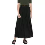 ONLY Damen Maxi Falten Rock, Einfarbiger Plissee Skirt mit Gummizug