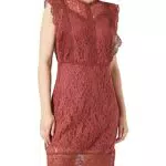 ONLY Damen Onlnew Karo Sl Lace Above Knee Dresswvn, Apple Butter