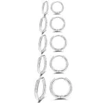 PABBEU Creolen Silber 925 Damen Ohrringe Hypoallergen für mehrere Piercings