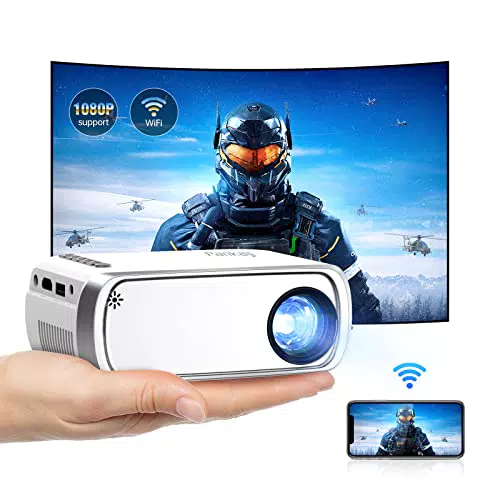 Pankaji Mini Beamer Full HD 1080P – Tragbarer Heimkino Projektor für PS4 und iOS/Android