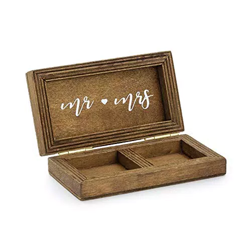 PartyDeco Holz-Ringbox für Hochzeit und Familientreffen