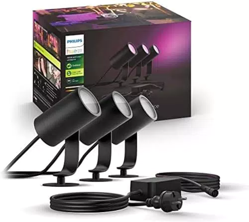 Philips Hue Lily Gartenstrahler - dimmbare Außenleuchten mit smartem Lichtsteuerung