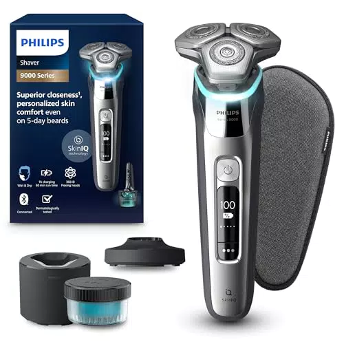 Philips S9000 Elektrischer Nass- und Trockenrasierer mit SkinIQ Technologie