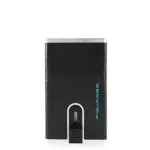 Piquadro Porta Carte di Credito in Pelle con Meccanismo in Metallo