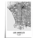 Los Angeles Stadtplan Poster | Minimalistische Wanddekoration für Zuhause