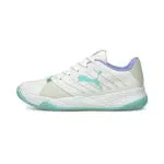 PUMA Accelerate Pro W+ Hallenschuh, Unisex - Weiß/Aqua/Lila