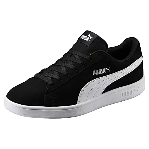PUMA Unisex Smash v2 Sneaker - Schwarz-Weiß-Silber