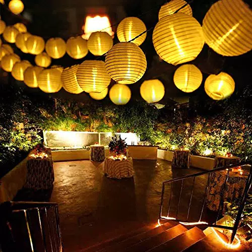 Qedertek Solar Lichterkette Lampion für Außenbeleuchtung und Dekoration