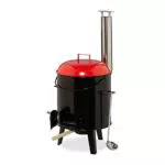 Relaxdays Gulaschkanone emailliert, Gulaschkessel mit Deckel und Grillrost