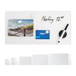 Relaxdays Magnettafel aus Sicherheitsglas mit Magneten und Stiftehalter für Büro und Küche