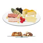 Relaxdays XL drehbare Servierplatte für Käse, Snacks und Kuchen, Ø 45 cm