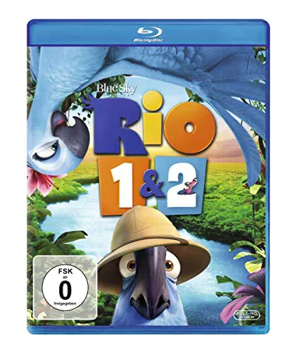 Rio 1 & 2 Blu-ray - Animationsfilm Doppelausgabe für Familienunterhaltung
