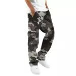 Rosennie Cargohose Herren Camouflage Arbeitshosen mit elastischer Taille und Taschen