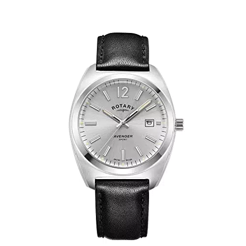 Rotary Herren Quartz Armbanduhr GS05480 mit analogem Zifferblatt und Lederarmband
