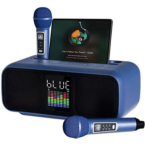 RUBEHOOW Karaoke Maschine mit 2 Mikrofonen und Touch Steuerung für Feiern