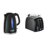 Russell Hobbs Wasserkocher und Toaster der Serie Textures Plus mit LED Beleuchtung