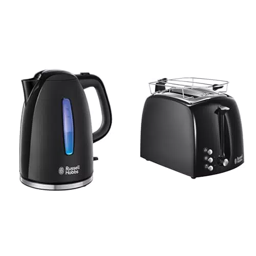 Russell Hobbs Wasserkocher und Toaster der Serie Textures Plus mit LED Beleuchtung