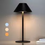 RWWR Kabellose Touch Tischlampe Dimmbar mit 3 Farbtemperaturen für Outdoor