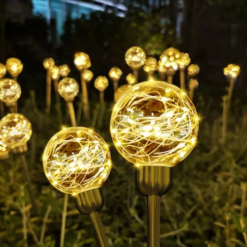SALCAR Solarleuchten für den Garten – Wasserdichte Glaskugel mit 8 Modi