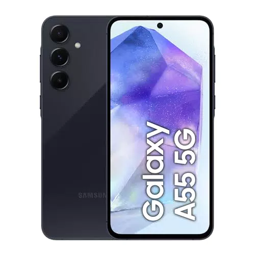 Samsung Galaxy A55 5G Smartphone - Android ohne Vertrag - 128 GB, 8 GB RAM - 2 Tage Akkulaufzeit - 50 MP Kamera - 2,5 Jahre Herstellergarantie