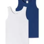 Schiesser Jungen 2 Pack Unterwäsche Unterhemd - 95/5 Organic Bio Baumwolle - Größe 140 Bis 176