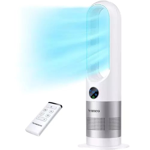 Senmeo Turmventilator 66 cm, leise, 8 Geschwindigkeiten, 90° Oszillation, Fernbedienung