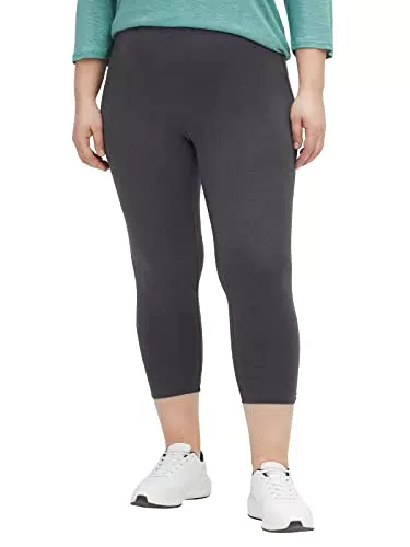 Sheego Damen Leggings Capri-Länge Basicmode Sportlich