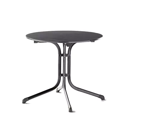 SIEGER Klapptisch vivodur-Platte Ø 85 cm, Materialmix, Eisengrau