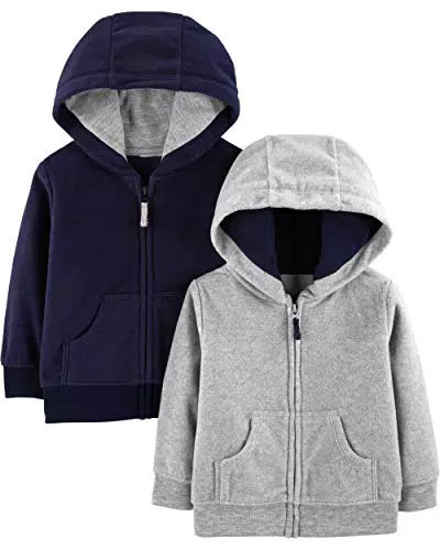 Simple Joys by Carter's Baby-Jungen 2-Pack Fleece Full Zip Fashion-Hoodies
